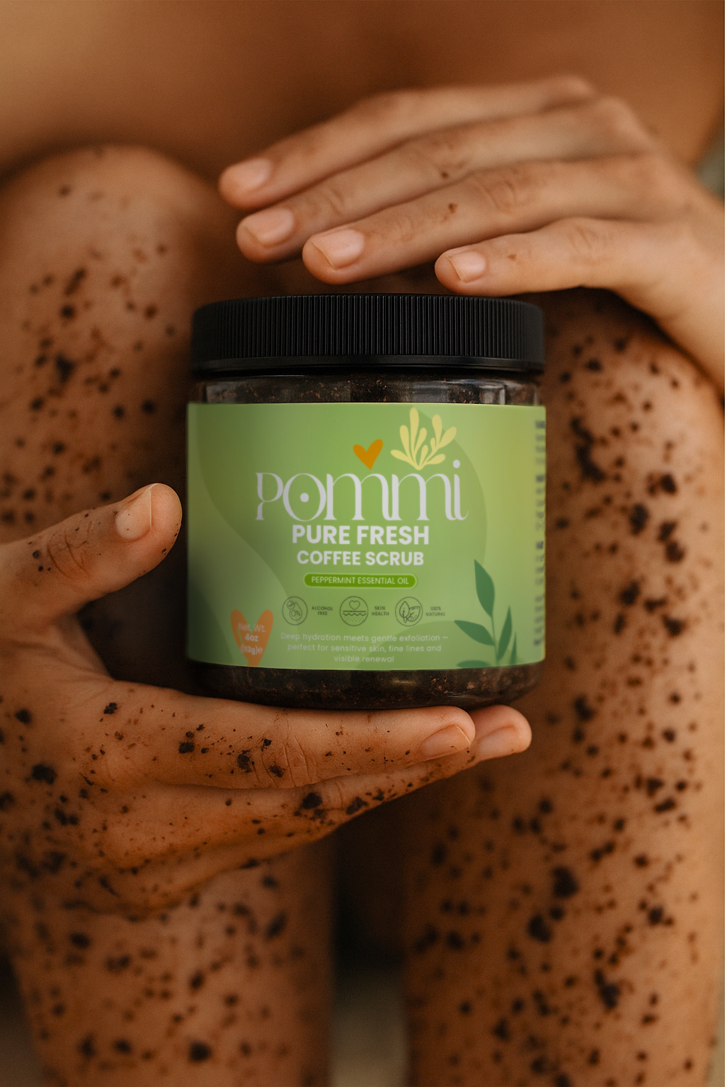 Pure Fresh Coffee Scrub | Peppermint Essential Oil - Natural Exfoliating & Anti-Aging Body Scrub