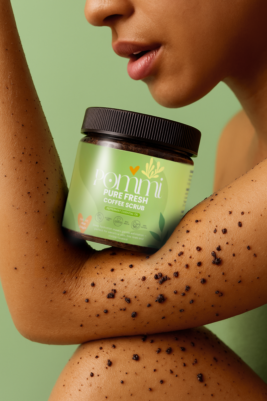 Pure Fresh Coffee Scrub | Peppermint Essential Oil - Natural Exfoliating & Anti-Aging Body Scrub