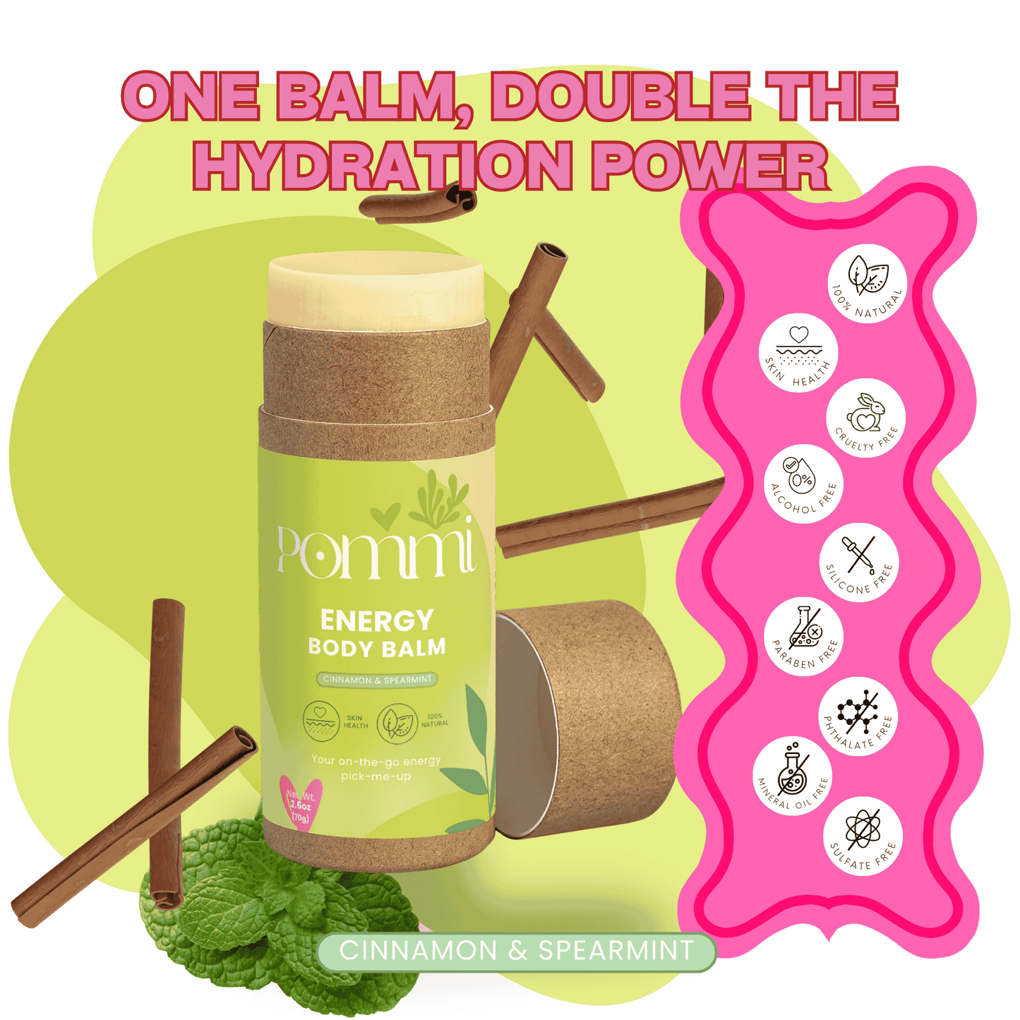 Energy Body Balm – Energizing Moisturizer with Spearmint, Lemon & Cinnamon