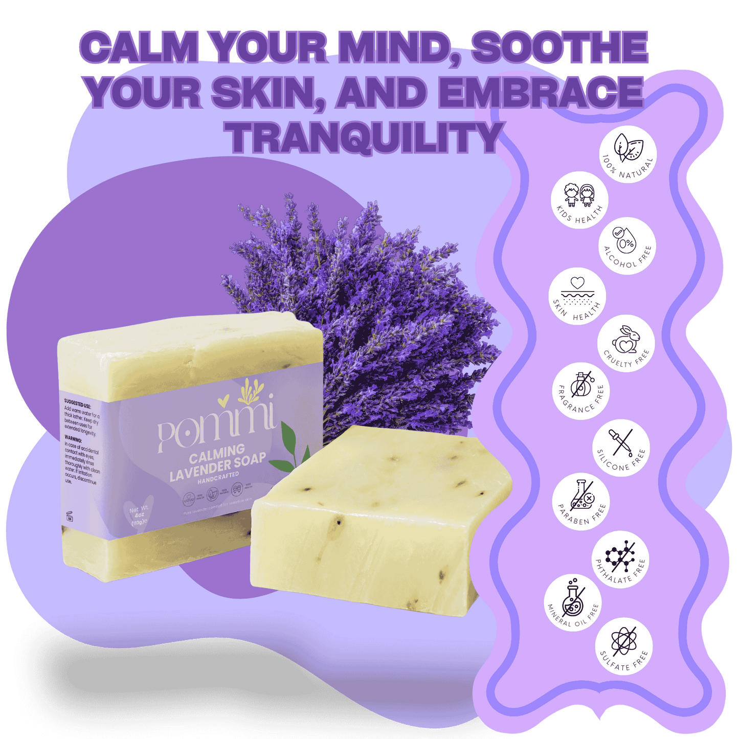 Calming Lavender Soap — Gentle, Moisturizing & Stress-Relief Bar