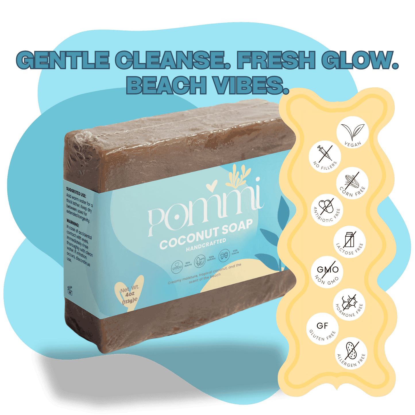 Coconut Soap Bar – Organic Hydrating Body Soap for Sensitive & Dry Skin