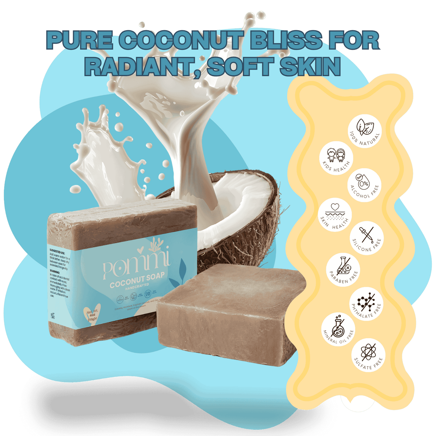 Coconut Soap Bar – Organic Hydrating Body Soap for Sensitive & Dry Skin