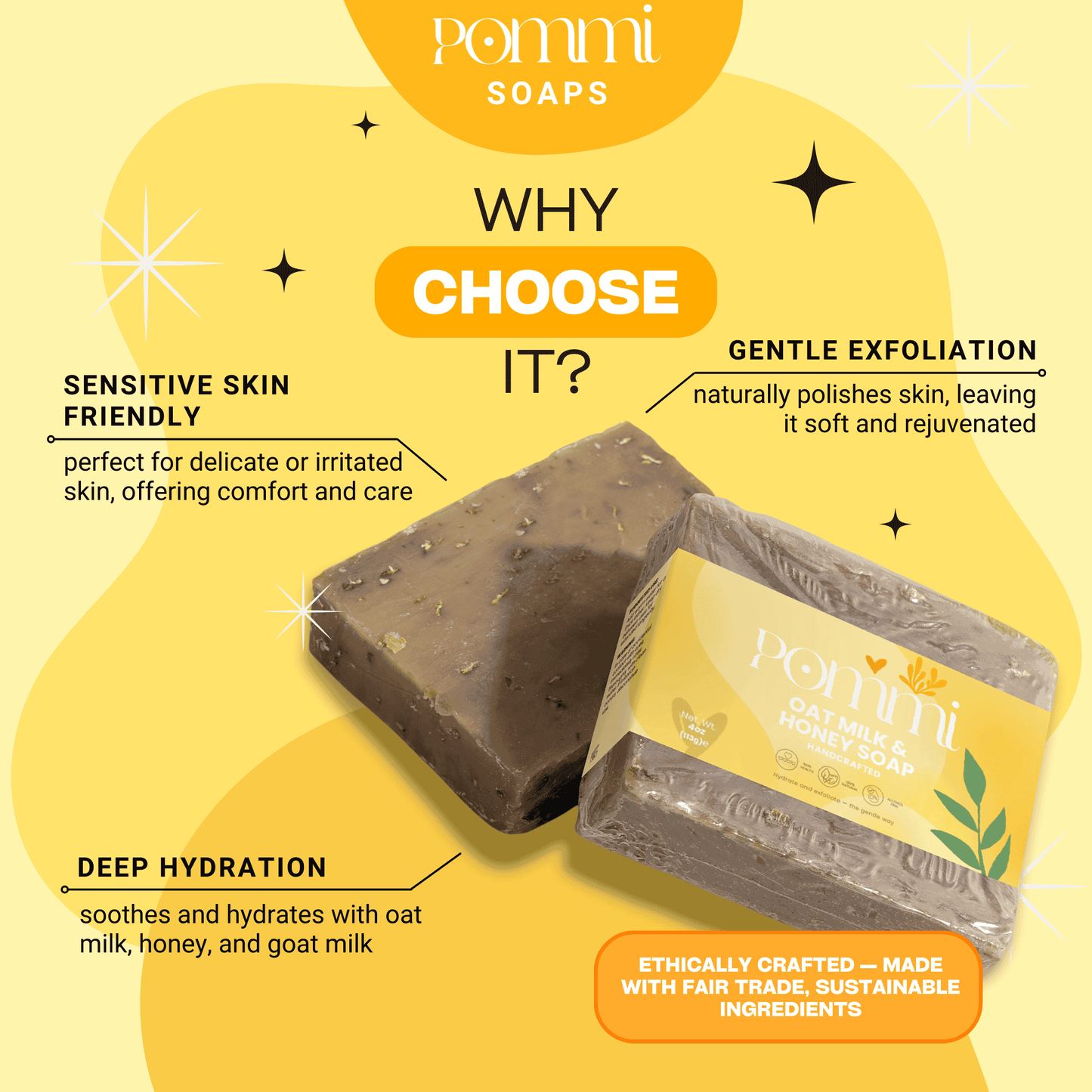 Oat Milk & Honey Soap — Nourishing, Gentle & Moisturizing for Sensitive Skin