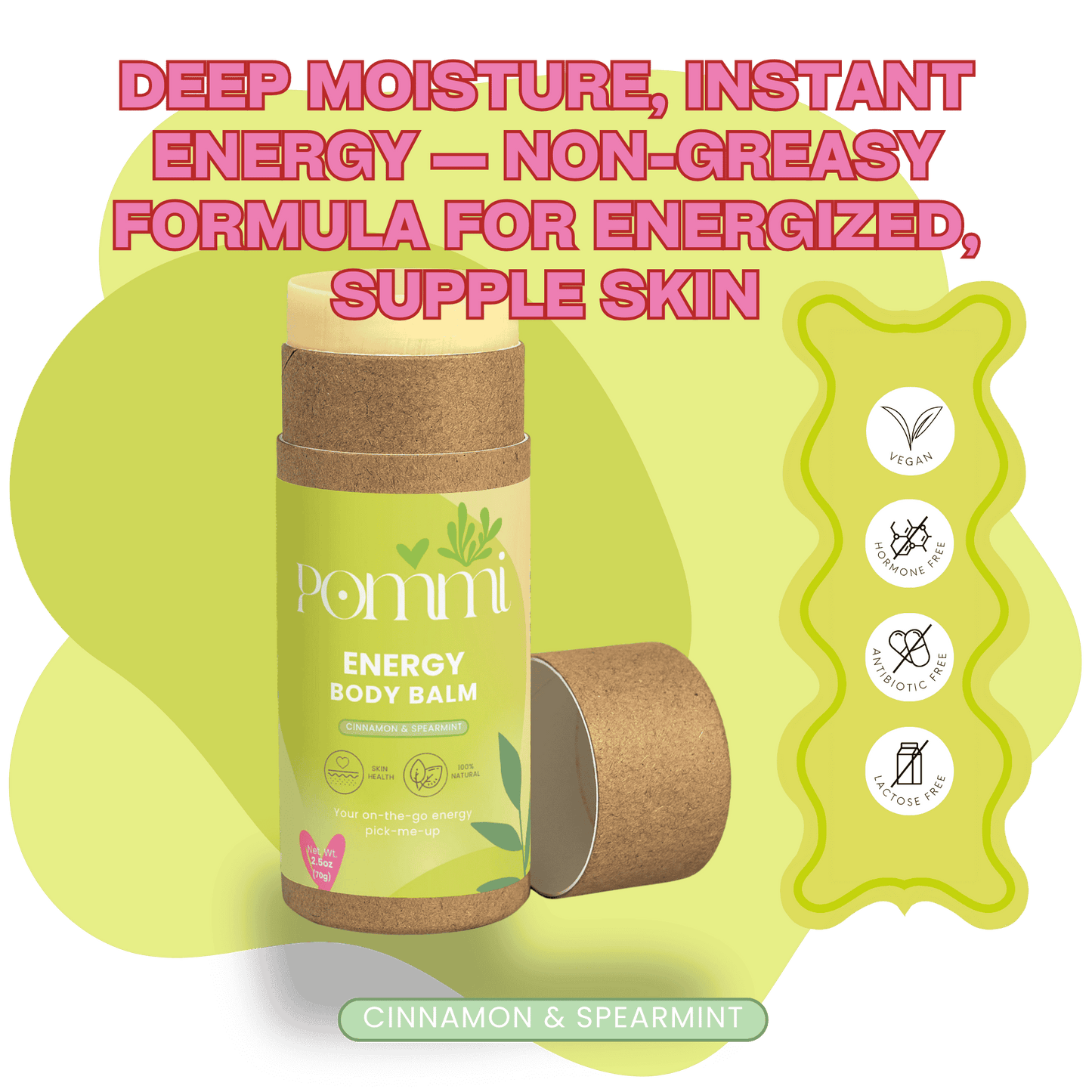 Energy Body Balm – Energizing Moisturizer with Spearmint, Lemon & Cinnamon