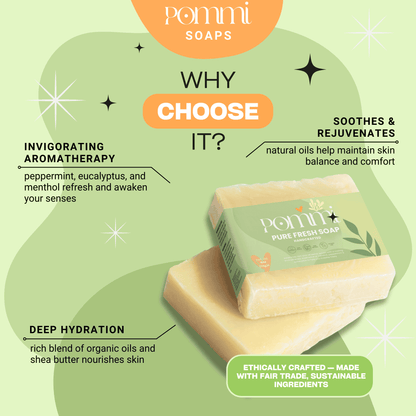 Pure Fresh Soap — Energizing Peppermint & Eucalyptus Aromatherapy Bar